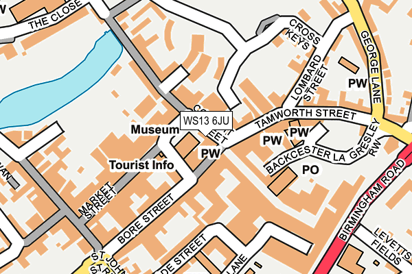 WS13 6JU map - OS OpenMap – Local (Ordnance Survey)