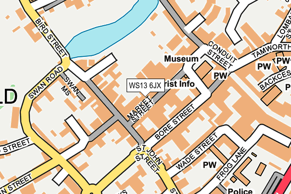 WS13 6JX map - OS OpenMap – Local (Ordnance Survey)