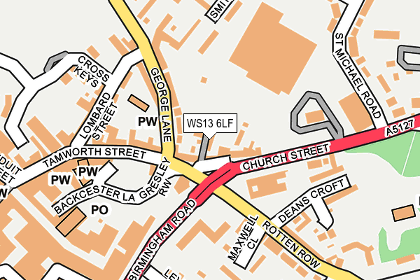 WS13 6LF map - OS OpenMap – Local (Ordnance Survey)