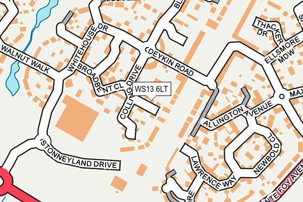WS13 6LT map - OS OpenMap – Local (Ordnance Survey)