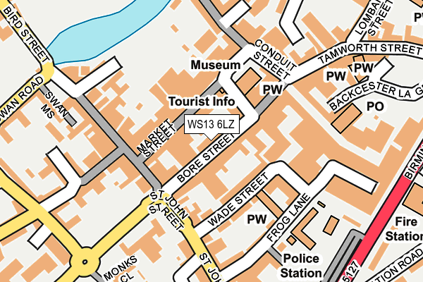 WS13 6LZ map - OS OpenMap – Local (Ordnance Survey)
