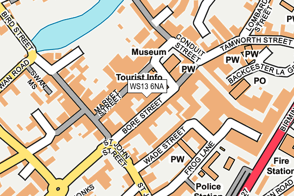 WS13 6NA map - OS OpenMap – Local (Ordnance Survey)