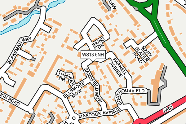 WS13 6NH map - OS OpenMap – Local (Ordnance Survey)