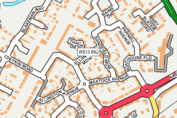 WS13 6NJ map - OS OpenMap – Local (Ordnance Survey)