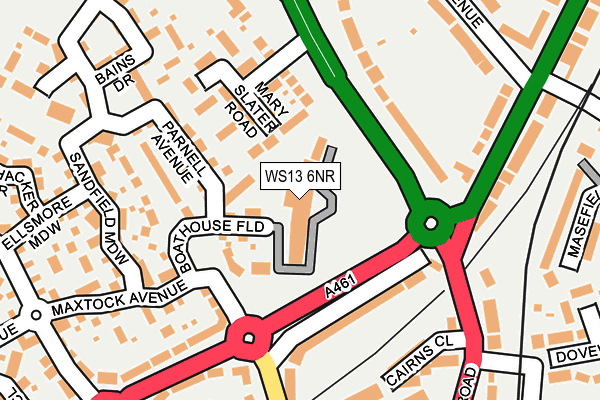 WS13 6NR map - OS OpenMap – Local (Ordnance Survey)