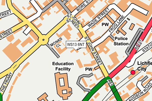 WS13 6NT map - OS OpenMap – Local (Ordnance Survey)