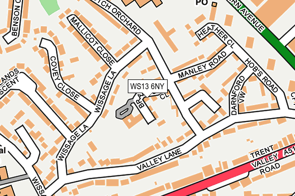 WS13 6NY map - OS OpenMap – Local (Ordnance Survey)