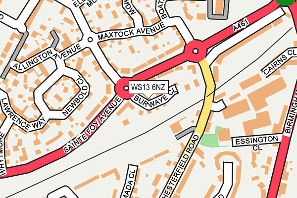 WS13 6NZ map - OS OpenMap – Local (Ordnance Survey)