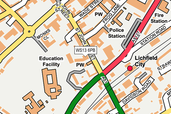 WS13 6PB map - OS OpenMap – Local (Ordnance Survey)