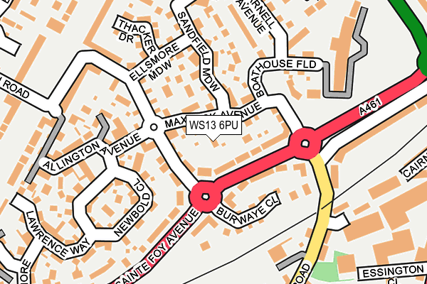 WS13 6PU map - OS OpenMap – Local (Ordnance Survey)