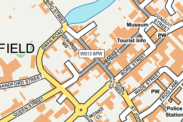 WS13 6PW map - OS OpenMap – Local (Ordnance Survey)