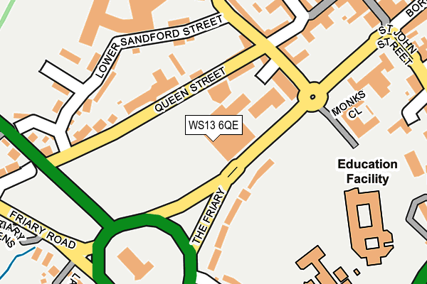 WS13 6QE map - OS OpenMap – Local (Ordnance Survey)