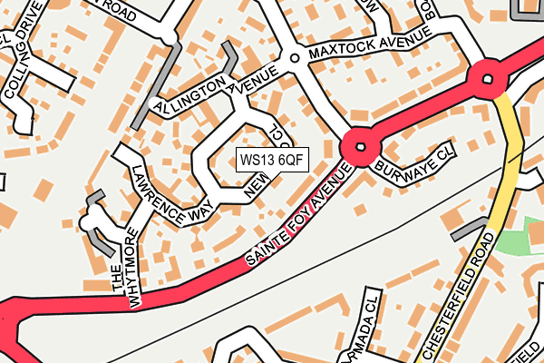 WS13 6QF map - OS OpenMap – Local (Ordnance Survey)