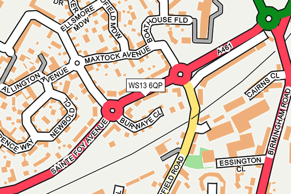 WS13 6QP map - OS OpenMap – Local (Ordnance Survey)