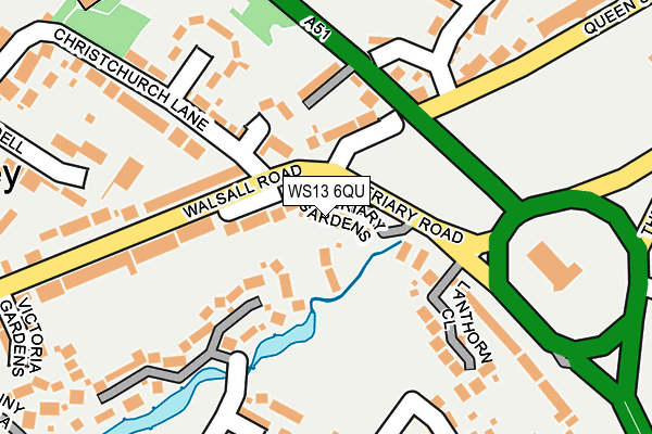 WS13 6QU map - OS OpenMap – Local (Ordnance Survey)