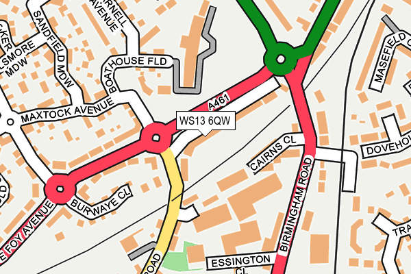 WS13 6QW map - OS OpenMap – Local (Ordnance Survey)