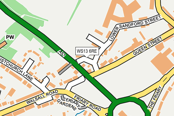 WS13 6RE map - OS OpenMap – Local (Ordnance Survey)