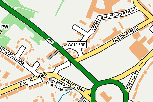 WS13 6RF map - OS OpenMap – Local (Ordnance Survey)