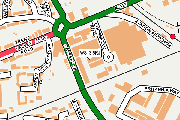 WS13 6RJ map - OS OpenMap – Local (Ordnance Survey)