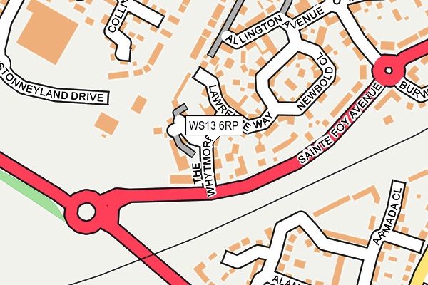 WS13 6RP map - OS OpenMap – Local (Ordnance Survey)