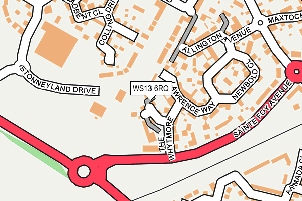 WS13 6RQ map - OS OpenMap – Local (Ordnance Survey)