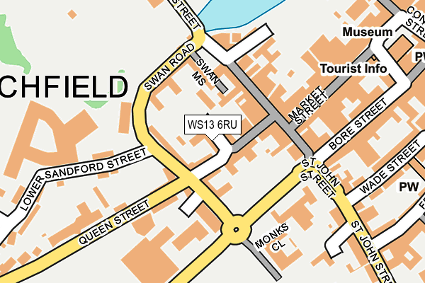 WS13 6RU map - OS OpenMap – Local (Ordnance Survey)