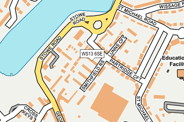 WS13 6SE map - OS OpenMap – Local (Ordnance Survey)