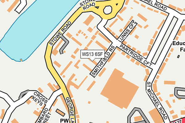 WS13 6SF map - OS OpenMap – Local (Ordnance Survey)