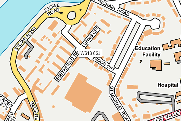 WS13 6SJ map - OS OpenMap – Local (Ordnance Survey)