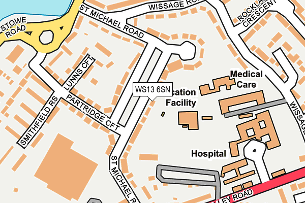 WS13 6SN map - OS OpenMap – Local (Ordnance Survey)
