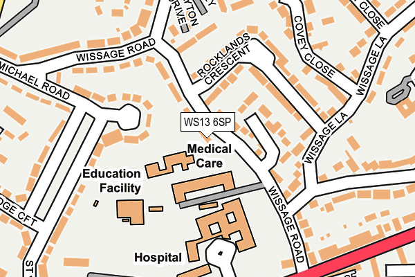 WS13 6SP map - OS OpenMap – Local (Ordnance Survey)