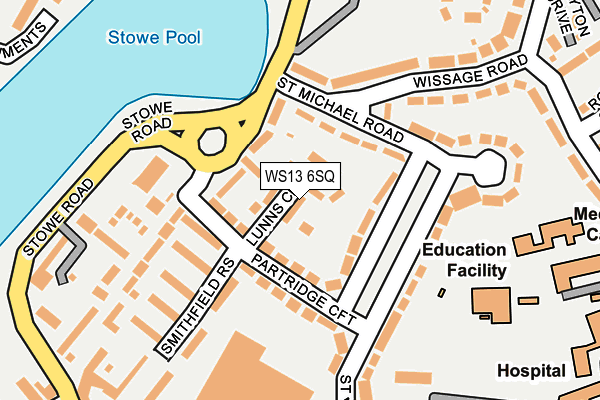 WS13 6SQ map - OS OpenMap – Local (Ordnance Survey)