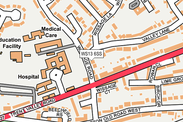 WS13 6SS map - OS OpenMap – Local (Ordnance Survey)