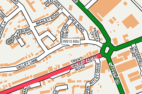 WS13 6SU map - OS OpenMap – Local (Ordnance Survey)