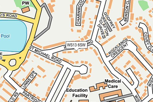 WS13 6SW map - OS OpenMap – Local (Ordnance Survey)