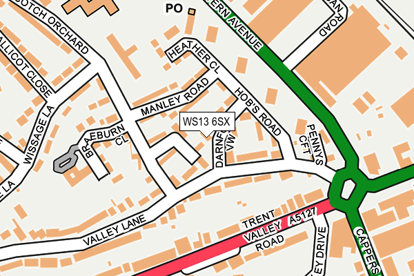 WS13 6SX map - OS OpenMap – Local (Ordnance Survey)