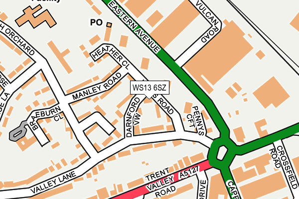 WS13 6SZ map - OS OpenMap – Local (Ordnance Survey)