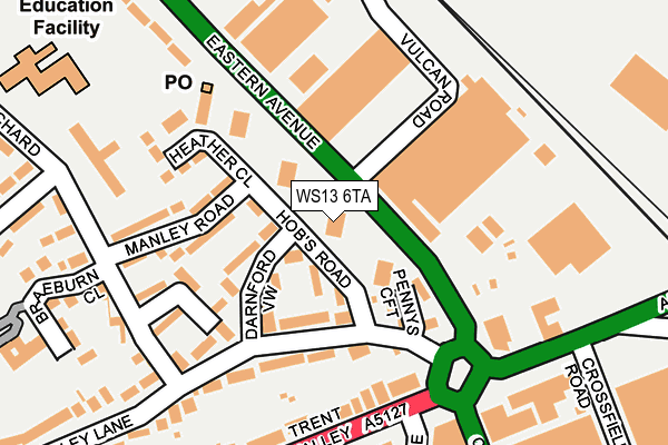 WS13 6TA map - OS OpenMap – Local (Ordnance Survey)