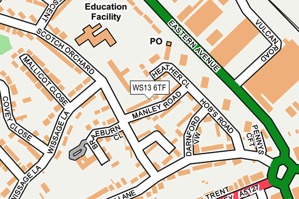 WS13 6TF map - OS OpenMap – Local (Ordnance Survey)