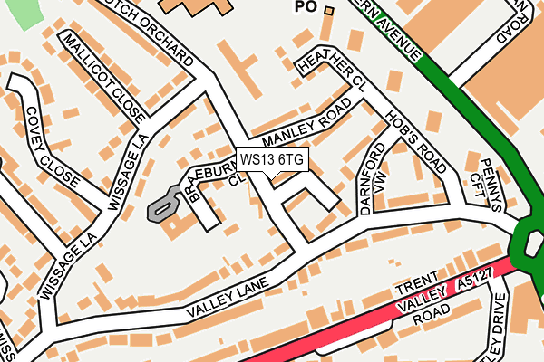 WS13 6TG map - OS OpenMap – Local (Ordnance Survey)