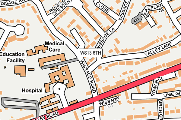 WS13 6TH map - OS OpenMap – Local (Ordnance Survey)
