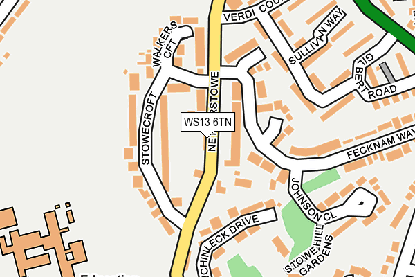 WS13 6TN map - OS OpenMap – Local (Ordnance Survey)