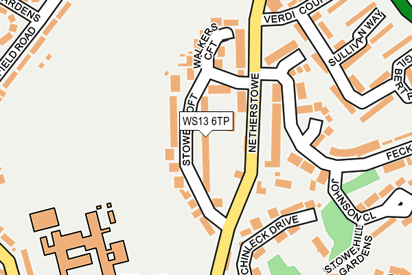 WS13 6TP map - OS OpenMap – Local (Ordnance Survey)