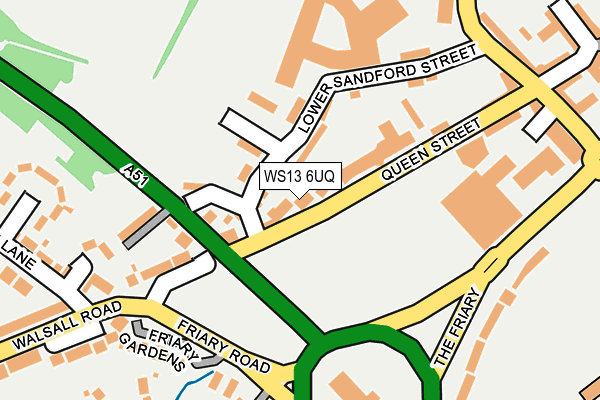 WS13 6UQ map - OS OpenMap – Local (Ordnance Survey)