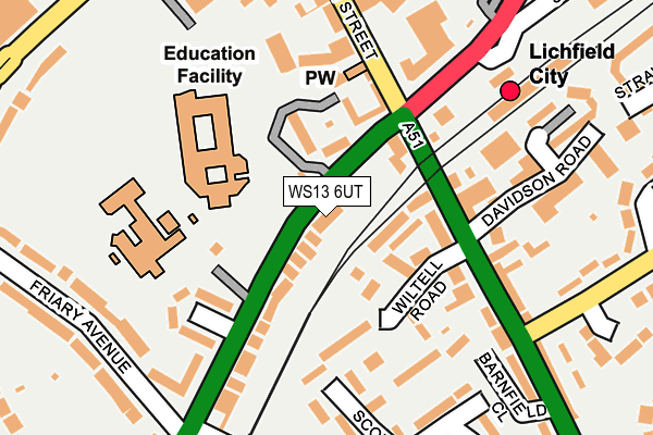 WS13 6UT map - OS OpenMap – Local (Ordnance Survey)