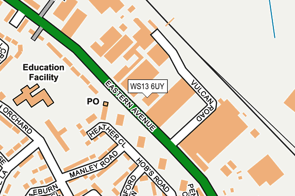 WS13 6UY map - OS OpenMap – Local (Ordnance Survey)