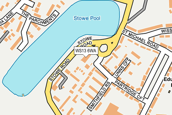 WS13 6WA map - OS OpenMap – Local (Ordnance Survey)