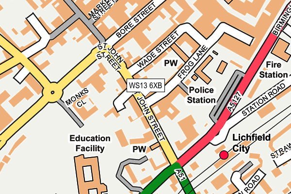 WS13 6XB map - OS OpenMap – Local (Ordnance Survey)