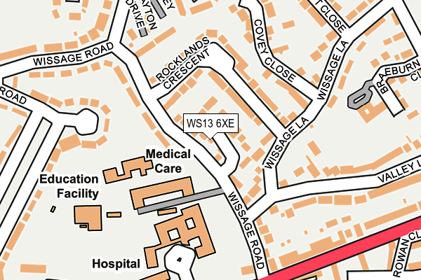 WS13 6XE map - OS OpenMap – Local (Ordnance Survey)