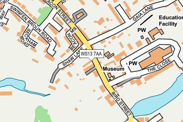 WS13 7AA map - OS OpenMap – Local (Ordnance Survey)